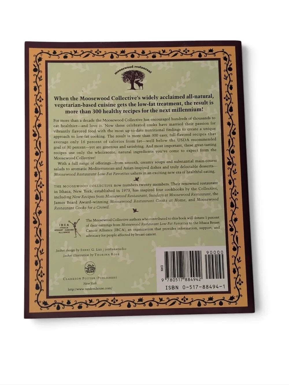 MOOSEWOOD Restaurant Low-Fat Favorites Cookbook Natural Healthy Classic
